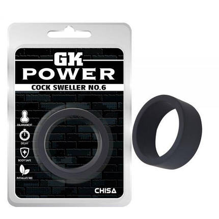 Кільце ерекційне GK Power cock Sweller №6, Черный, фото 2