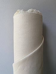 Кремова натуральна сорочково-платтєва лляна тканина, колір 606/158