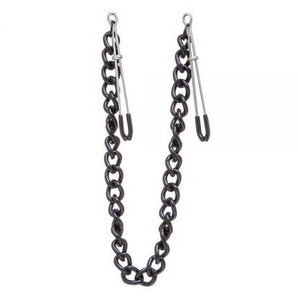 Затискачі на соски Nipple play пінцет Chain Heavy Metall black, фото 1