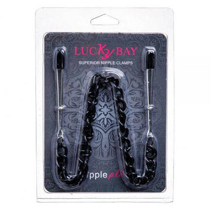 Затискачі на соски Nipple play пінцет Chain Heavy Metall black, фото 3