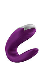 Вібратор для пар із фірмовим пультом керування Satisfyer DOUBLE FUN фіолетовий, фото 5