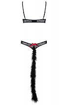 Костюм боді кішки чорний Obsessive 3 предмети GEPARDINA S/M, фото 4