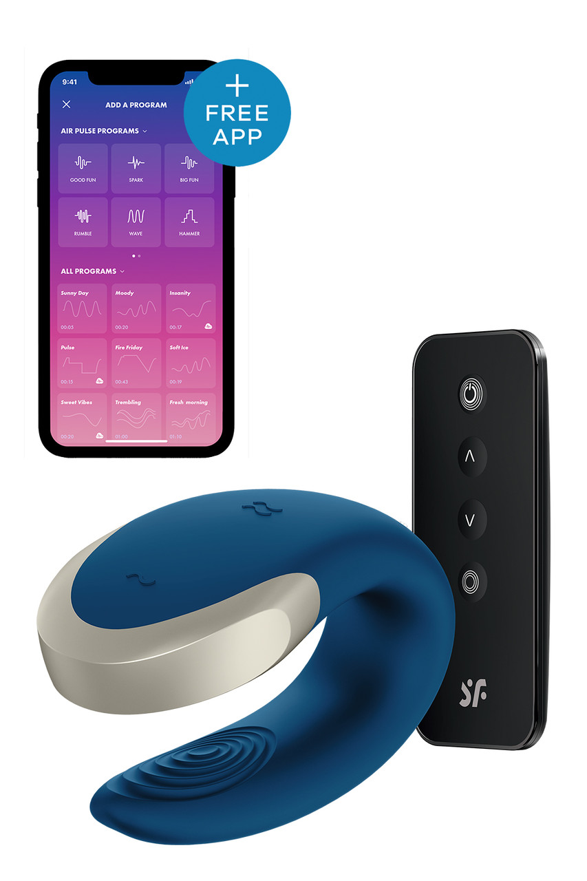 Люксовий Smart вібратор для пар Satisfyer DOUBLE LOVE BLUE