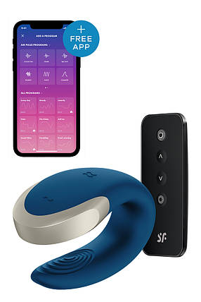 Люксовий Smart вібратор для пар Satisfyer DOUBLE LOVE BLUE, фото 1