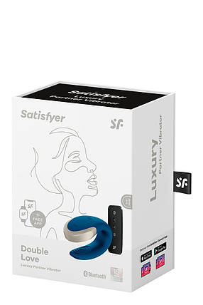 Люксовий Smart вібратор для пар Satisfyer DOUBLE LOVE BLUE, фото 3