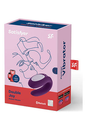 T360119 вібромасажер для пар SATISFYER DOUBLE JOY PURPLE, Фіолетовий, Розмір посилки : 10,70 х 14,50 х 5,70, фото 3