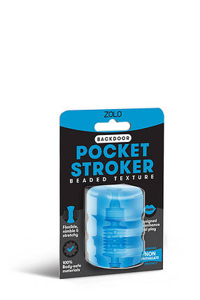 Мастурбатор 2 в 1 ZOLO BACKDOOR POCKET STROKER, Синий, фото 3