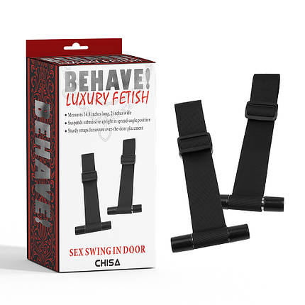 Фіксатори на двері Chisa Behave! Sex Swing In Door, чорні, фото 1