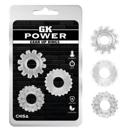 Набір кілець GK Power Cock Rings 3 шт Set-Clear, фото 1