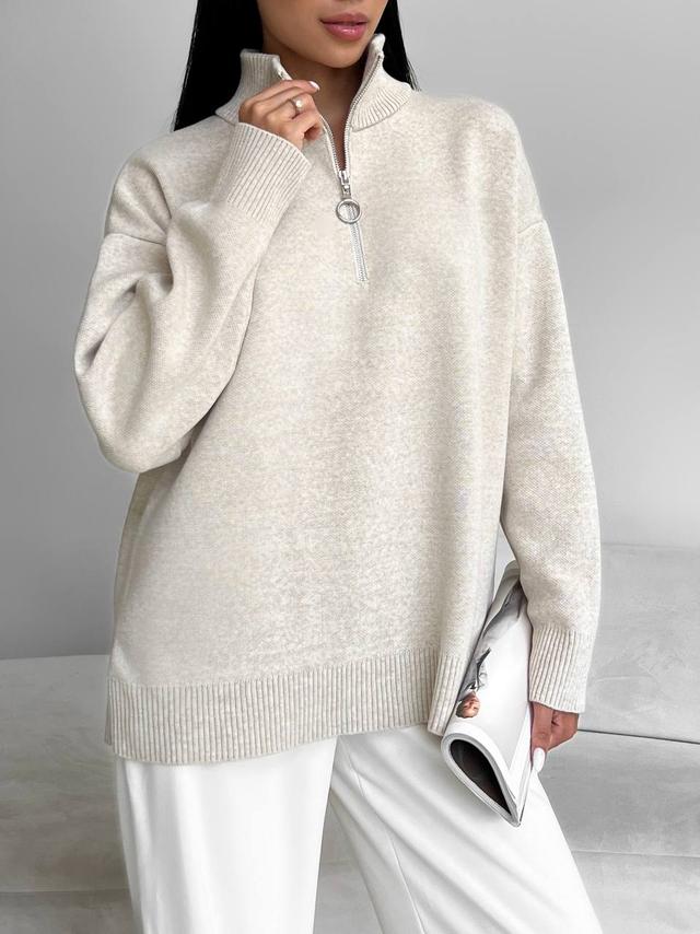 Женский свитер на молнии из жаккардовой вязки разные цвета