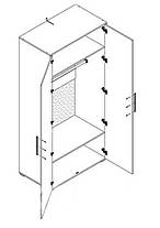 Шафа Тоні 2Д 2100х1000х553мм дуб артизан + німфея альба Світ меблів, фото 2