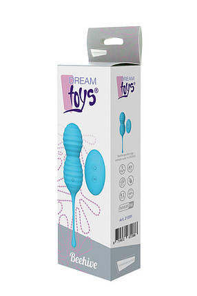 Вагінальні кульки з дистанційним пультом DREAM TOYS BEEHIVE BLUE, Синий, фото 3