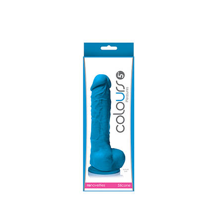 Фалоімітатор силікон NS Novelties COLOURS PLEASURES 7'' DILDO BLUE, фото 3