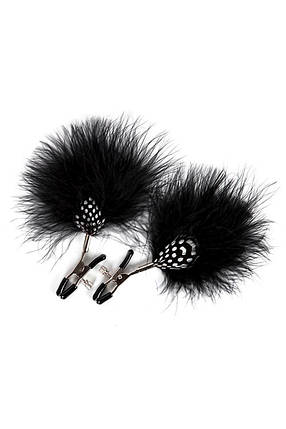 Затискачі для сосків з пір'ям GP FEATHER NIPPLE CLAMPS BLACK, фото 1