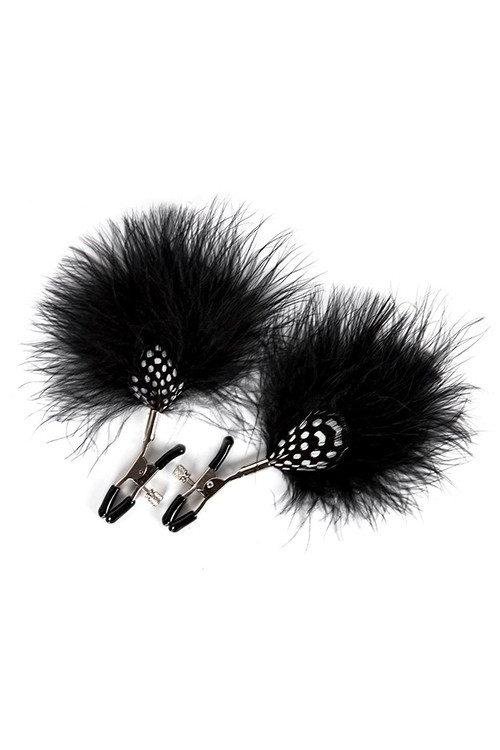 Затискачі для сосків з пір'ям GP FEATHER NIPPLE CLAMPS BLACK