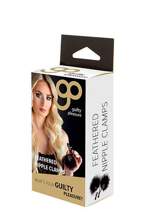 Затискачі для сосків з пір'ям GP FEATHER NIPPLE CLAMPS BLACK, фото 3
