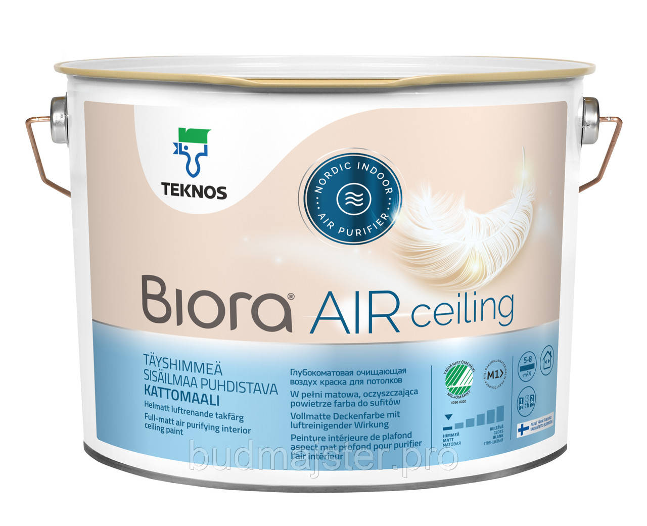 Фарба Teknos BIORA AIR CEILING глибокоматова, очищує повітря 9 л.