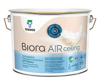 Фарба Teknos BIORA AIR CEILING  глибокоматова, очищує повітря 9 л.