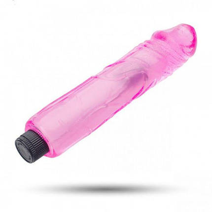 Вібромасажер гелевий Cristal Cock, Рожевий, фото 2