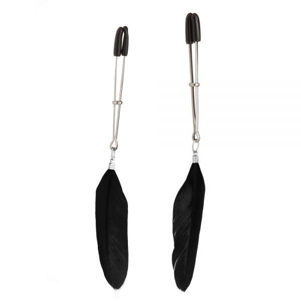 Затискачі на соски Пір'їнки Lucky Bay Nipple Play, Black