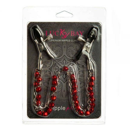 Затискачі на соски з бубонцями Nipple play, Red, Червоний, Регулюється, фото 1
