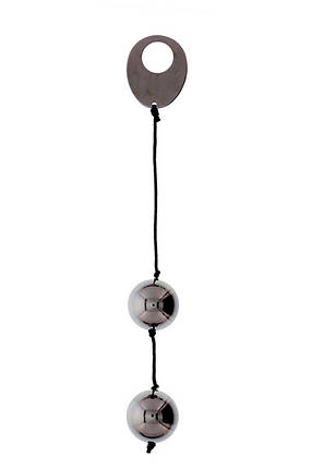 Вагінальні металеві кульки DOMINO METALLIC BALLS, CHROME BLACK, фото 1