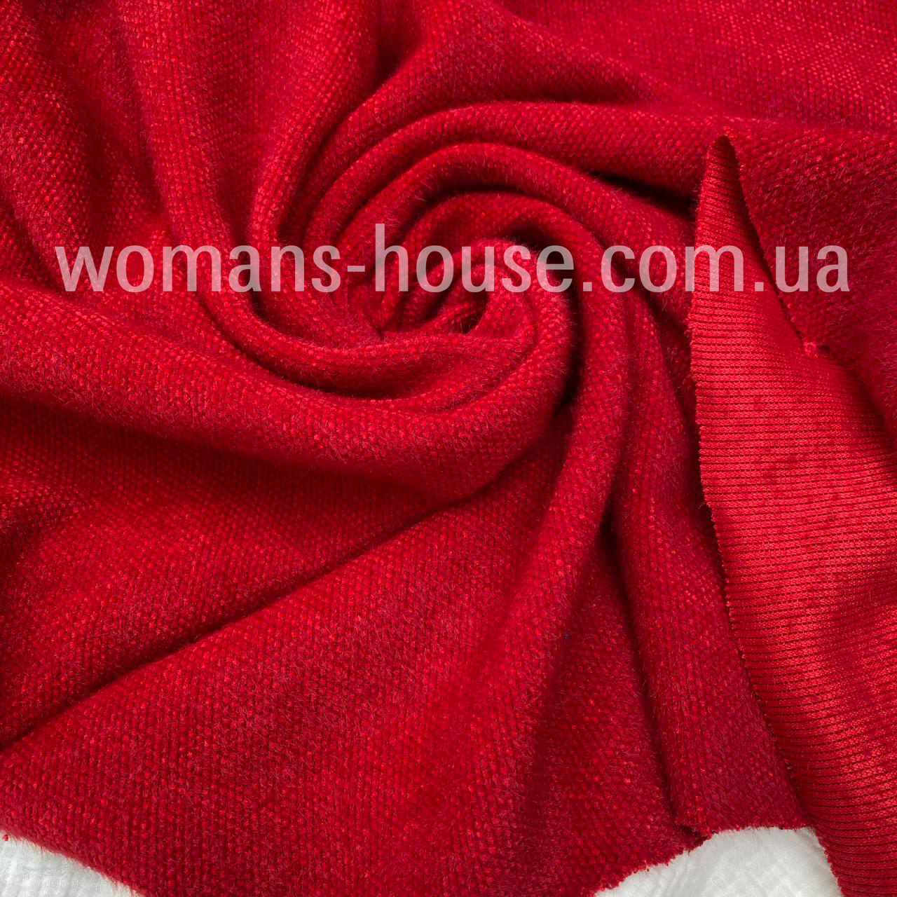 Трикотаж Ангора соти норка Червоний, фото 1