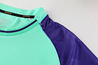 Комплект футбольної форми для підлітків із коротким рукавом Europaw бірюзово-фіолетовий комфортний та м'який, фото 6