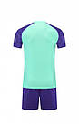 Комплект футбольної форми для підлітків із коротким рукавом Europaw бірюзово-фіолетовий комфортний та м'який, фото 4