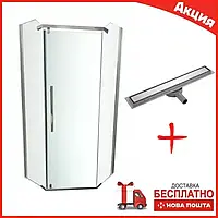 Пятиугольная душевая кабина 90x90 см без поддона Artex DM-88-09 Chrome стекло 8 мм