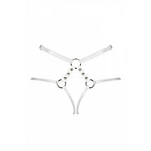 Трусики-пояс портупея Obsessive A758 S\M\L Білий, фото 5