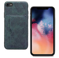 Протиударний чохол для Apple iPhone 7 / 8 / SE 2020 silicone case army green з кишенькою для кредиток