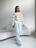 В'язаний светр жіночий у смужку зі спущеним плечем (р. 42-46) 4043241, фото 3