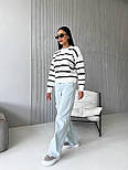 В'язаний светр жіночий у смужку зі спущеним плечем (р. 42-46) 4043241, фото 9