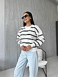 В'язаний светр жіночий у смужку зі спущеним плечем (р. 42-46) 4043241, фото 6
