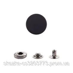 Кнопка гладка таблетка (нержавіюча сталь) 17 мм Чорний 100 шт