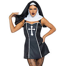 Костюм черниці Leg Avenue, L, Naughty Nun 2 предмети, чорний, фото 4