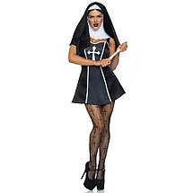 Костюм черниці Leg Avenue, L, Naughty Nun 2 предмети, чорний, фото 5