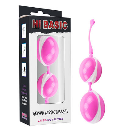 Вагінальні кульки-Chisa Geisha Lastic Double Balls II, Hi-Basic Pink, Рожевий, фото 1