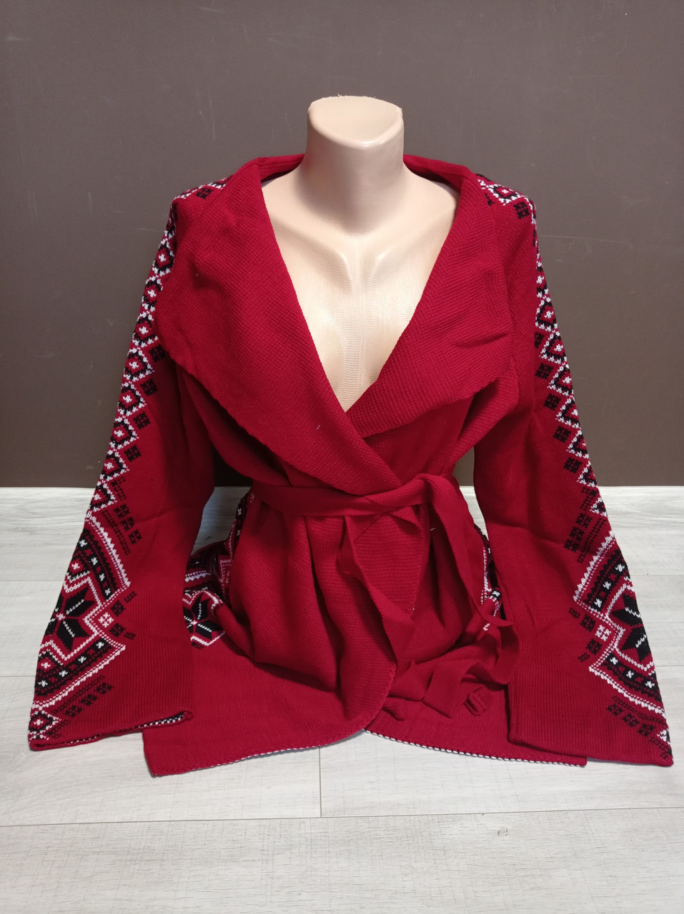 Утеплена кофта кардиган із вишивкою для дівчинки підлітка Turkey Туреччина на 14-18 років шерсть вишня