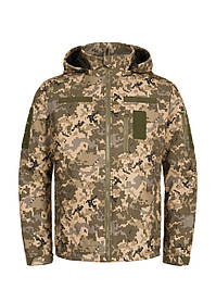 Демісезонна куртка тактична для ЗСУ армійська на флісі з капюшоном військова піксель Софт Шелл Gen2