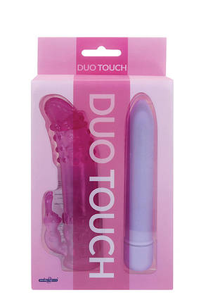 Вібромасажер з насадкою DUO TOUCH, Фіолетовий, фото 3