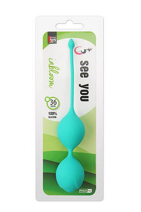 Вагінальні кульки SEE YOU IN BLOOM DUO BALLS 36MM GREEN, Зелений, фото 3
