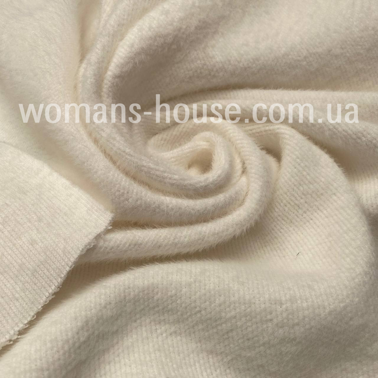 Трикотаж Ангора соти (норка) Молоко, фото 1