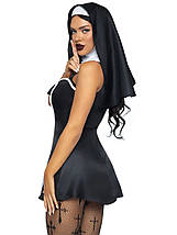 Костюм черниці Leg Avenue, S, Naughty Nun 2 предмети, чорний, фото 4