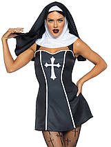 Костюм черниці Leg Avenue, S, Naughty Nun 2 предмети, чорний, фото 5
