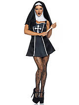 Костюм черниці Leg Avenue, S, Naughty Nun 2 предмети, чорний, фото 6