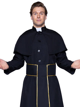 Костюм католицького священика Leg Avenue Priest 2 предмети, чорний, M/L, фото 1