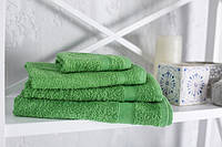 Набор полотенца махровые две штуки (для рук, для тела) зеленые