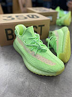 Кроссовки Adidas Yeezy Boost 350 V2 Glow | Мужские текстильные кроссовки Адидас Изи Буст 350 Салатовые